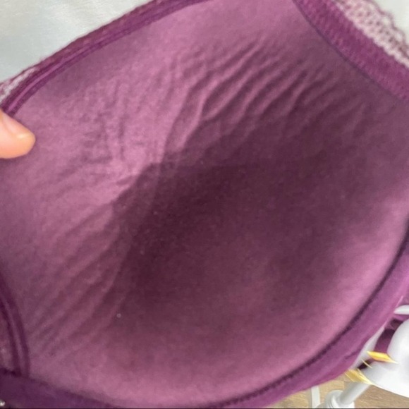 Victoria's Secret Women Push-Up Bra Burgundy Lace Double Strap Size 34DD - Picture 12 of 16